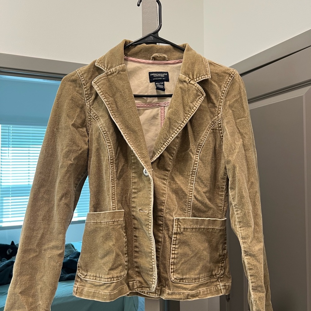 American Eagle Outfitters Tan Corduroy Blazer